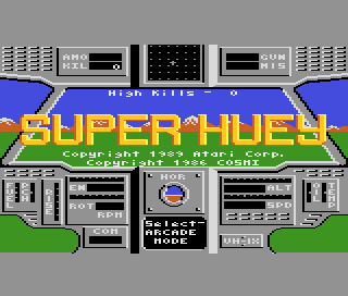 Super Huey UH-IX title screen for Atari 7800